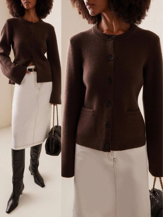 Jenni Kayne Sweaters - Jenni Kayne Cooper Cardigan Chocolate Brown‎ Wool Cashmere Size S
